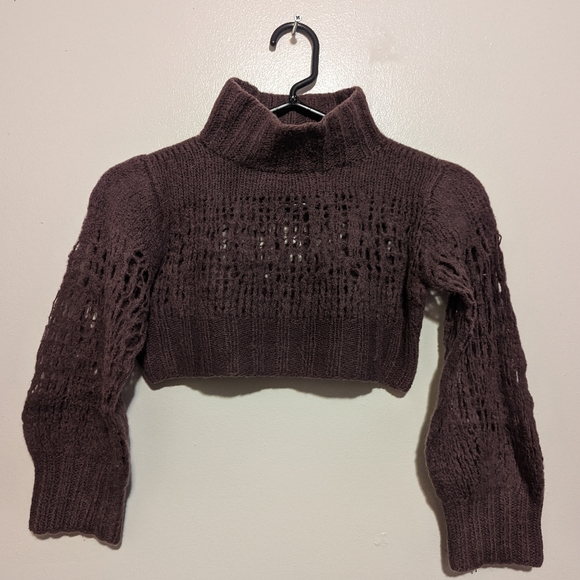 Tricot Comme des Garcons Sweaters - COMME DES GARCONS [Tricot] mauve cropped sweater